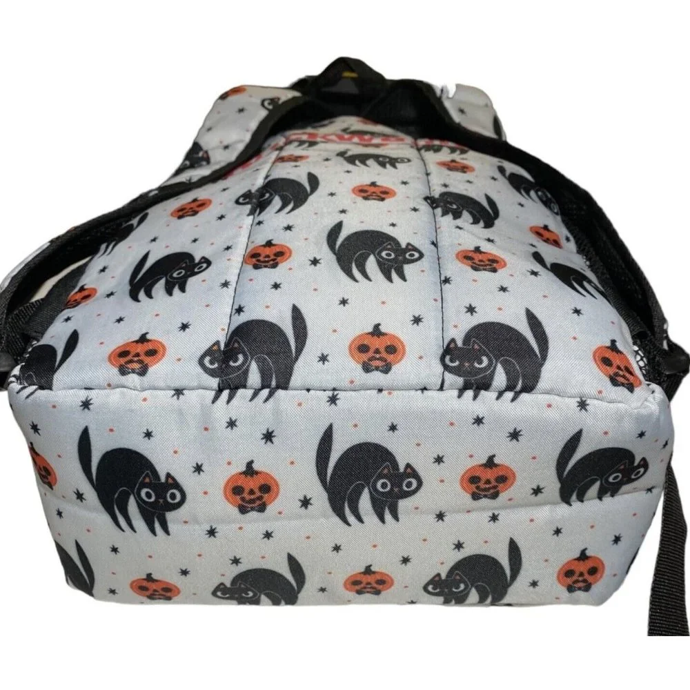 Backwoods Halloween Backpack Bag Black‎ Cat Pumpkin Jack O Lantern Bookbag